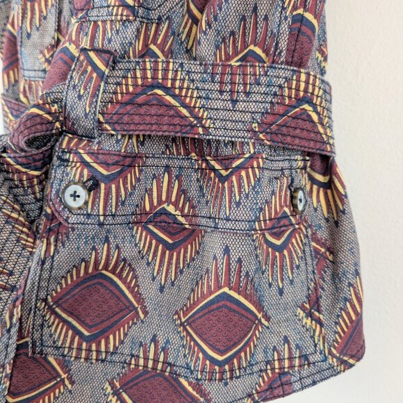 Anthropologie Elevenses Geo Print Safari Vest with Belt - Diamond Motif‎ - M - Picture 6 of 15